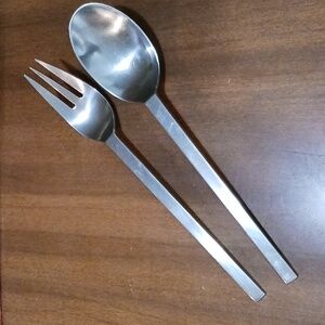 Dansk Serving Utensils 10" Pair Ingot Discontinued Spoon Fork
